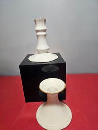 Two Lenox Pottery Candlesticks