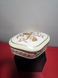 Antique Or Vintage  Porcelain Ormolu Enamel Trinket Or Snuff Box Signed Antoine