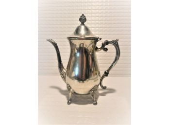 Vintage  Leonard Silver Plated Coffee Tea Pot Silver Plate With  Attached Lid