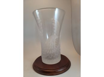 Crystal Cathedral Ministries Vase 50th Anniversary Large Heavy FROSTED EAGLE