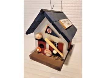 Baseball Fan Wooden Bird House Hanging Outdoor, Locally Made, Boston Red Sox