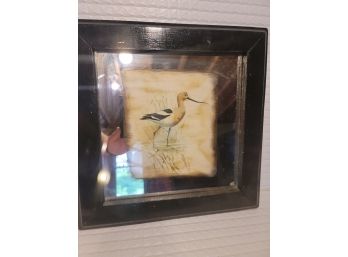 Signed Painting On Mirror - Hallmark Artist James R. Smith American Avocet, Signed Ready To Hang 15x15