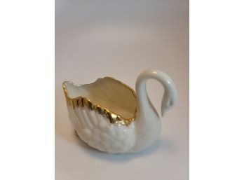 Lenox Porcelain Swan 24KT Gold Made In US 4.5'