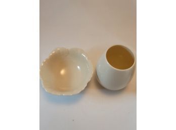 Lenox 2 Pcs Unique Candle Holder/ Coffee Mug/ Small Vase And A Footed Bowl 4'