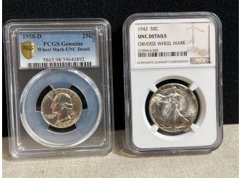 PCGS & NGC Graded U.s. Quarter & Half Dollar