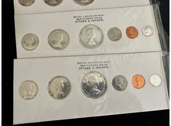 Group Of Three 1960 Royal Canadian Silver Mint Sets, Sealed