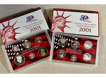 Pair Of 2001 U.s. Silver Mint Proof Sets