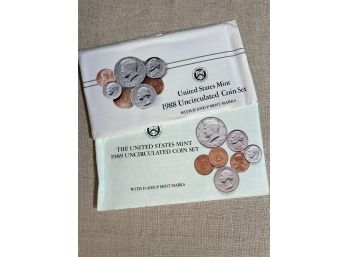 Pair Of U.s. Mint Sets, 1988 & 1989
