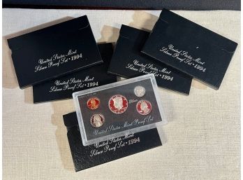Group Of Five 1994 U.s. Silver Proof Sets