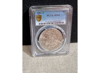 PCGS Graded 1881-s Morgan Silver Dollar, MS-63
