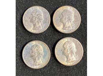Group Of Four 1932 Silver Washington Quarters In BU Condition