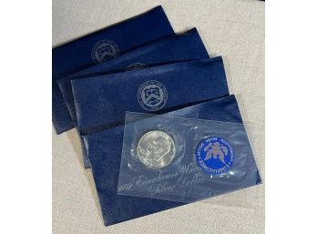 Four 1972 U.s. Mint Uncirculated Eisenhower Silver Dollars