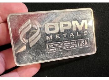 OPM Metals 10oz .999 Silver Bullion Bar