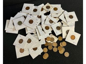 Lot Of Over 50 Early Indian Head Pennies