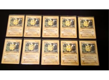 Fantastic Lot Of 10 Original Pokemon 'pikachu' Cards