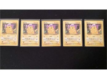 Fantastic Lot Of 5 Original Pokemon 'pikachu' Cards