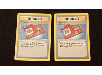 Rare Pair Of Original Pokemon 'pokedex' Trainer Cards