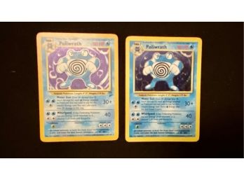 Rare Pair Of Original Pokemon 'poliwrath' Holo Cards