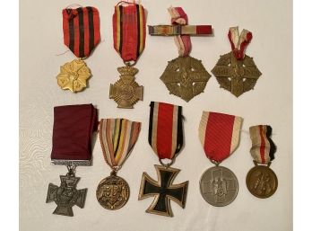 Vintage German & European Military Medal Lot, WW1 & WW2