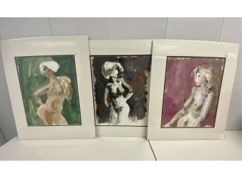 Artist Ned Moulton Set Of Three Original Signed Acrylics