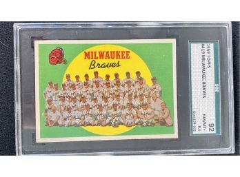1959 Topps Milwaukee Braves Team Card Graded SGC 92