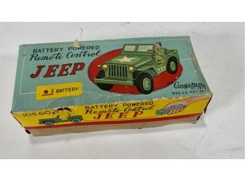 Vintage Cragstan Battery Operated Military Jeep New In Original Box