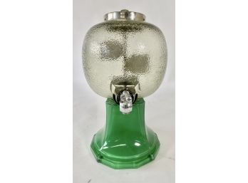 Antique NOS Soda Fountain Syrup Dispenser, Never Used, Uranium Glass Base