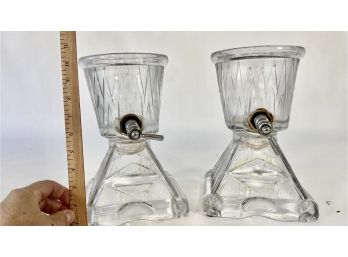 Pair Of Early Solid Glass Soda/syrup Dispensers, Circa. 1920's