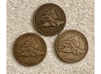 Trio Of Rare U.s. Flying Eagle Cents