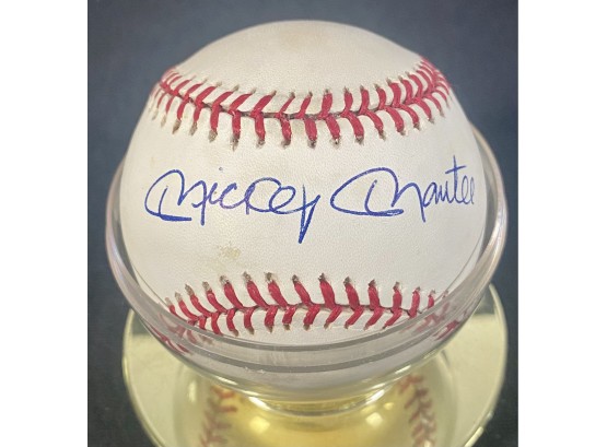 Hall Of Famer Mickey Mantle MLB Signed Baseball, Pristine Signature