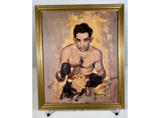 Boxing Legend Willie Pep Artist Signed Original Artist's Proof, 1/1 By Bill Angresano