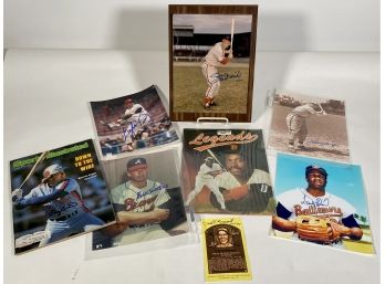 Amazing Lot Of Eight Hall Of Fame Baseball Players Auto's, Stan Musial, Gary Carter, Tony Gwynn Etc.