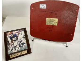 NFL Hall Of Famer Lawrence Taylor Signed Photo & Original Giants Stadium Seat