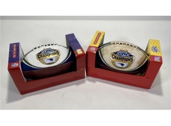 Pair Of Limited Edition /10000 New England Patriots Super Bowl XXXIV Footballs