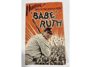 Very Rare Original 1930's 'babe Comes Home' Movie Starring Babe Ruth Authentic Movie Ad Flyer