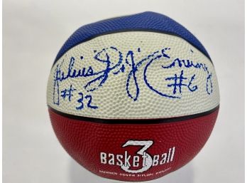 NBA Legend/hall Of Famer Julius 'Dr. J' Erving Signed Mini Basketball