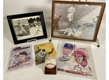 Hall Of Famers & Baseball Great Autograph Lot, Bob Gibson, Johnny Sain, George Kell, Etc