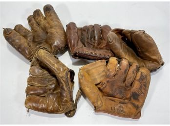 Vintage 1920's - 1940's Baseball Glove Lot
