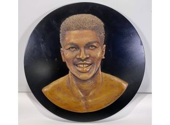 Muhammed Ali Original Wood Plaque By Artist Armand Lamontagne, 'the Young Ali'