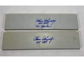 Pair Of Hall Of Famer Goose Gossage Autographed Pitcher's Rubbers, New York Yankee Great!!
