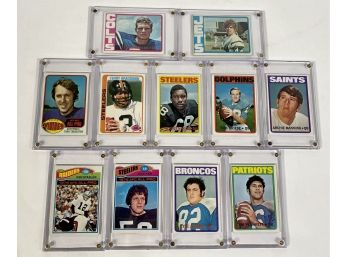 Vintage 1970's Football Card Lot. John Riggins Rookie, Terry Bradshaw, Jim Plunkett Rookie Etc.