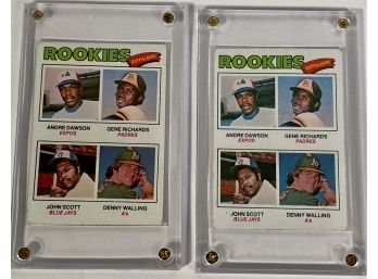 Pair Of 1977 Andre Dawson Rookie Cards. Hall Of Famer!!