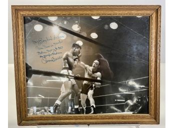 Boxing Champion Carmen Basilio Signed Photo Of Famous Fight With Floyd Patterson