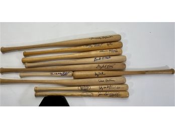 Group Of 10 MLB Hall Of Fame & Star Signed Miniature Bats