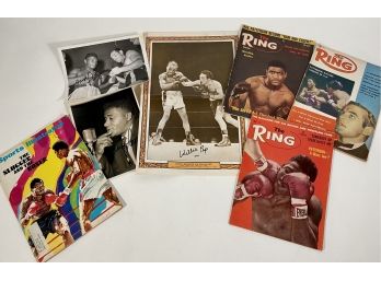 Amazing Grouping Of Vintage Boxing Autographs And Memorabilia. Floyd Patterson, Muhammed Ali, Willie Pep