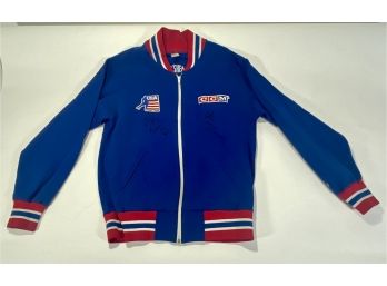 Original 1980 USA Hockey Jacket Signed By Mike Eruzione & Jim Craig