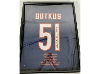 Dick Butkus Signed Hall Of Fame Framed Jersey