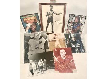 Hall Of Famer's Autograph Lot. Shaquille O'Neal, Yogi Berra, Gene Tunney Etc