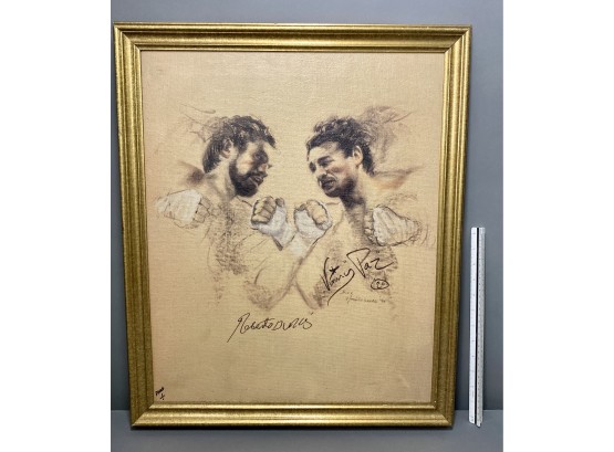 Vinny Pazienza/robeto Duran Signed World Championship Fight Artist Proof 1/1 Canvas Art, Wow!