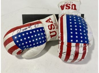 Oscar De La Hoya & Roy Jones Jr. World Championship Fight Signed Boxing Gloves